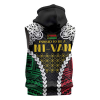Halo Vanuatu Pride Sleeveless Zip Hoodie Vanuatuan Sand Drawing Pattern - Polynesian Pride