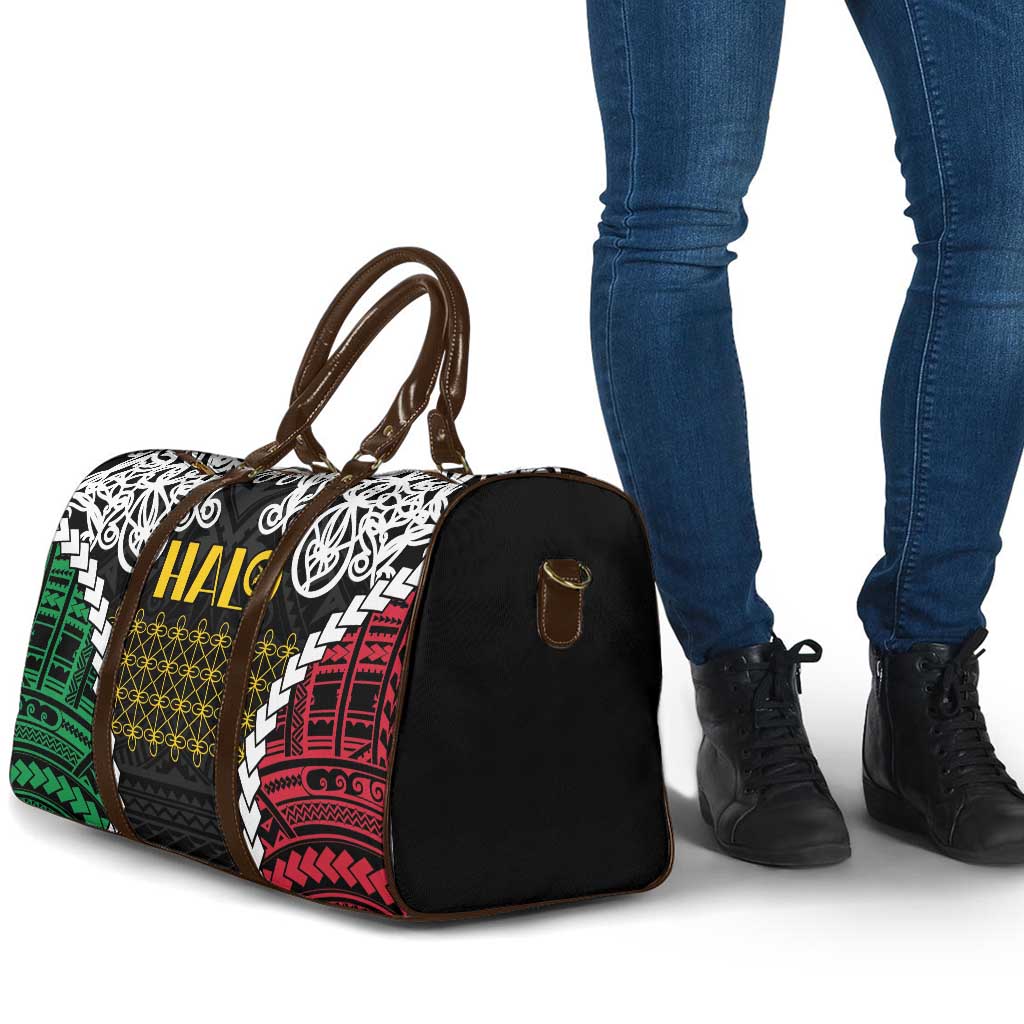 Halo Vanuatu Pride Travel Bag Vanuatuan Sand Drawing Pattern - Polynesian Pride
