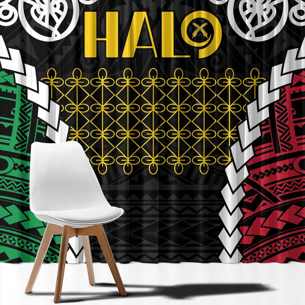 Halo Vanuatu Pride Window Curtain Vanuatuan Sand Drawing Pattern