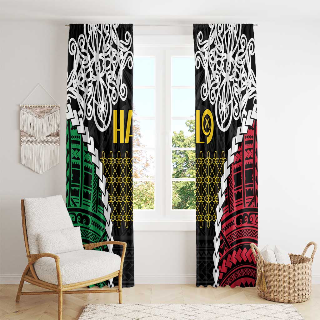 Halo Vanuatu Pride Window Curtain Vanuatuan Sand Drawing Pattern