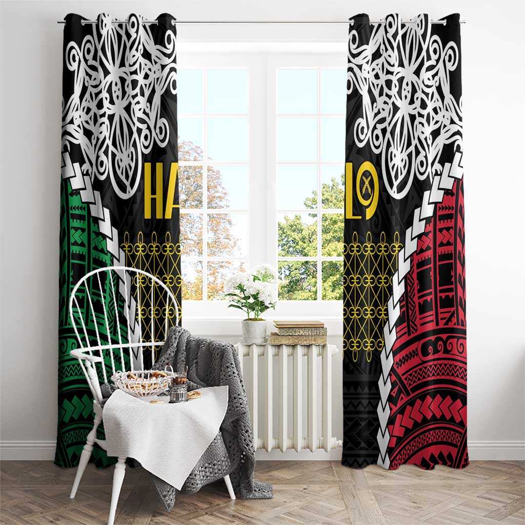 Halo Vanuatu Pride Window Curtain Vanuatuan Sand Drawing Pattern