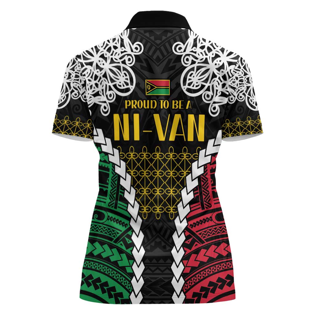 Halo Vanuatu Pride Women Polo Shirt Vanuatuan Sand Drawing Pattern