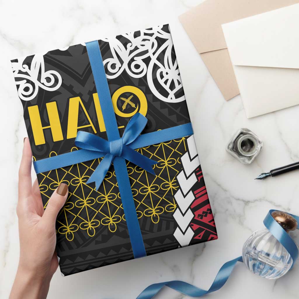 Halo Vanuatu Pride Wrapping Paper Vanuatuan Sand Drawing Pattern - Polynesian Pride