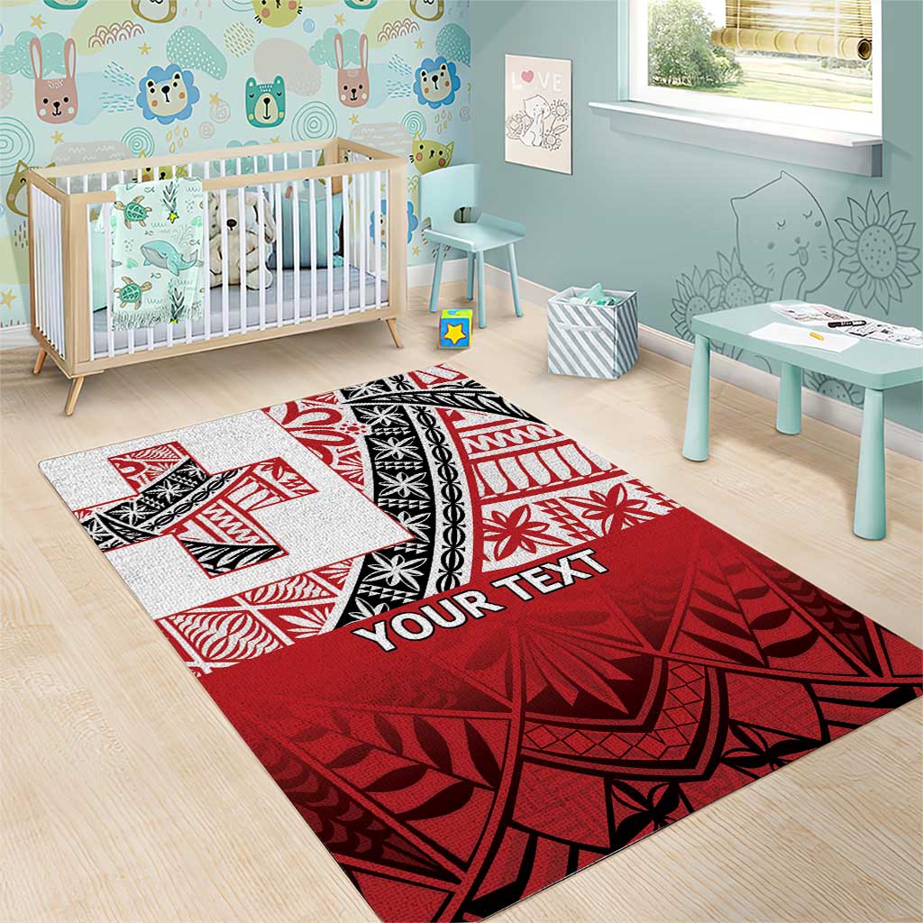 Malo e lelei Tonga Area Rug Ngatu Tokelau Feletoa Fata Traditional Polynesian Pattern