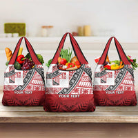 Malo e lelei Tonga Grocery Bag Ngatu Tokelau Feletoa Fata Traditional Polynesian Pattern