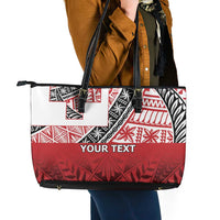 Malo e lelei Tonga Leather Tote Bag Ngatu Tokelau Feletoa Fata Traditional Polynesian Pattern