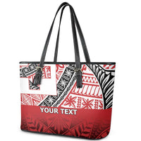 Malo e lelei Tonga Leather Tote Bag Ngatu Tokelau Feletoa Fata Traditional Polynesian Pattern