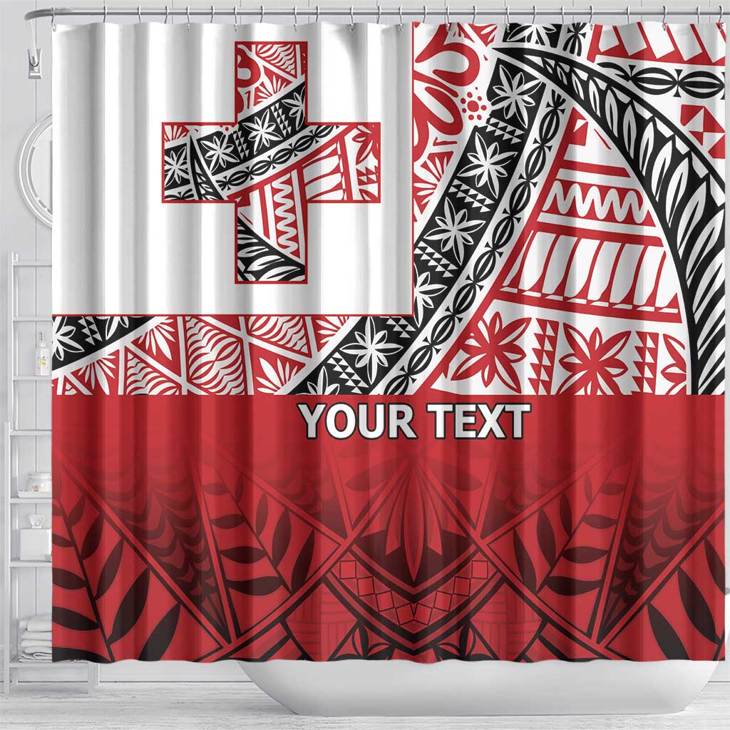 Malo e lelei Tonga Shower Curtain Ngatu Tokelau Feletoa Fata Traditional Polynesian Pattern
