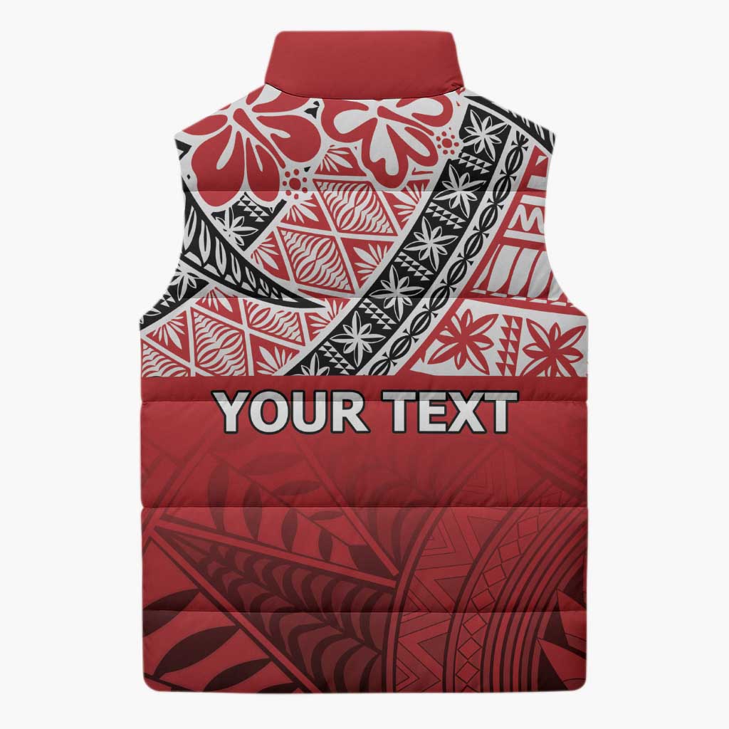 Malo e lelei Tonga Sleeveless Puffer Jacket Ngatu Tokelau Feletoa Fata Traditional Polynesian Pattern - Polynesian Pride