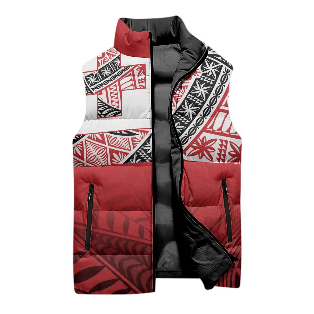 Malo e lelei Tonga Sleeveless Puffer Jacket Ngatu Tokelau Feletoa Fata Traditional Polynesian Pattern - Polynesian Pride