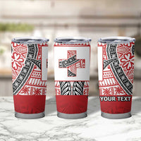 Malo e lelei Tonga Tumbler Cup Ngatu Tokelau Feletoa Fata Traditional Polynesian Pattern