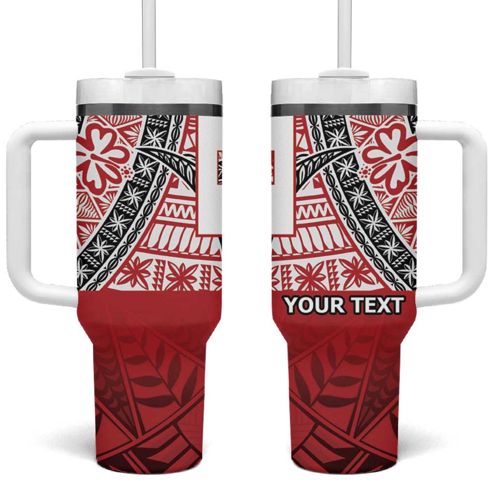 Malo e lelei Tonga Tumbler With Handle Ngatu Tokelau Feletoa Fata Traditional Polynesian Pattern