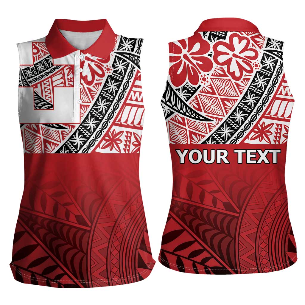 Malo e lelei Tonga Women Sleeveless Polo Shirt Ngatu Tokelau Feletoa Fata Traditional Polynesian Pattern