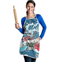 Hawaii Santa Skeleton Surfing Personalized Apron Mele Kalikimaka i Iulai! LT9 - Polynesian Pride