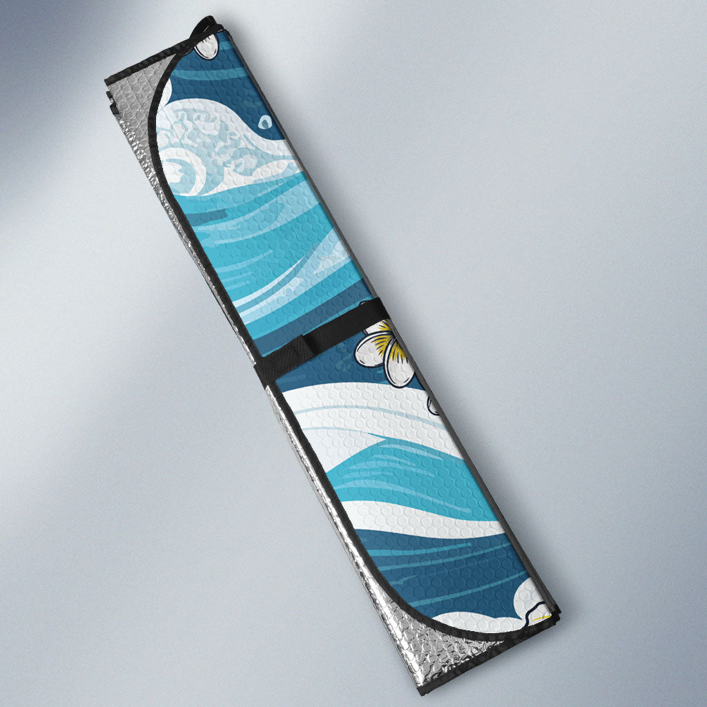 Hawaii Santa Skeleton Surfing Personalized Auto Sun Shade Mele Kalikimaka i Iulai! LT9 - Polynesian Pride
