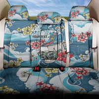 Hawaii Santa Skeleton Surfing Personalized Back Car Seat Cover Mele Kalikimaka i Iulai! LT9 One Size Blue - Polynesian Pride
