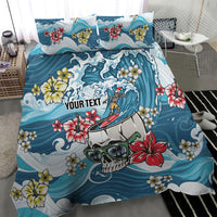 Hawaii Santa Skeleton Surfing Personalized Bedding Set Mele Kalikimaka i Iulai! LT9 - Polynesian Pride