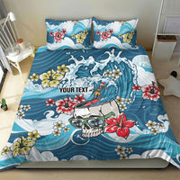 Hawaii Santa Skeleton Surfing Personalized Bedding Set Mele Kalikimaka i Iulai! LT9 - Polynesian Pride