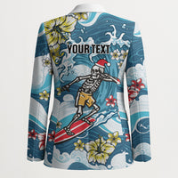 Hawaii Santa Skeleton Surfing Personalized Blazer Mele Kalikimaka i Iulai! LT9 - Polynesian Pride