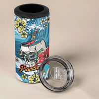 Hawaii Santa Skeleton Surfing Personalized 4 in 1 Can Cooler Tumbler Mele Kalikimaka i Iulai! LT9 - Polynesian Pride