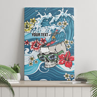 Hawaii Santa Skeleton Surfing Personalized Canvas Wall Art Mele Kalikimaka i Iulai! LT9 - Polynesian Pride