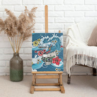 Hawaii Santa Skeleton Surfing Personalized Canvas Wall Art Mele Kalikimaka i Iulai! LT9 - Polynesian Pride