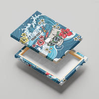 Hawaii Santa Skeleton Surfing Personalized Canvas Wall Art Mele Kalikimaka i Iulai! LT9 - Polynesian Pride