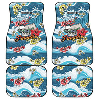 Hawaii Santa Skeleton Surfing Personalized Car Mats Mele Kalikimaka i Iulai! LT9 - Polynesian Pride