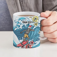 Hawaii Santa Skeleton Surfing Personalized Ceramic Mug Mele Kalikimaka i Iulai! LT9 - Polynesian Pride