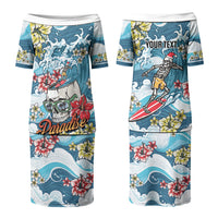 Hawaii Santa Skeleton Surfing Personalized Couples Matching Puletasi and Hawaiian Shirt Mele Kalikimaka i Iulai! LT9 - Polynesian Pride