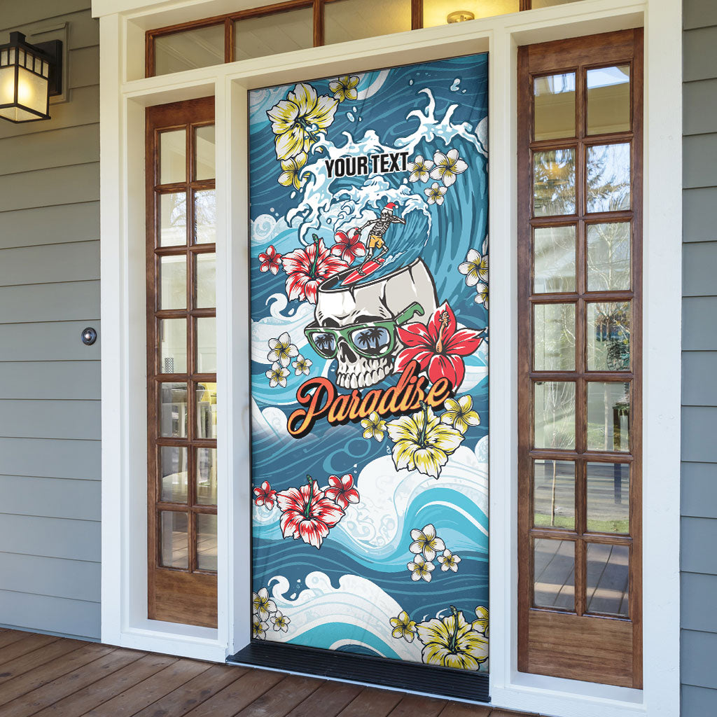 Hawaii Santa Skeleton Surfing Personalized Door Cover Mele Kalikimaka i Iulai! LT9 - Polynesian Pride