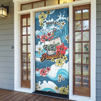Hawaii Santa Skeleton Surfing Personalized Door Cover Mele Kalikimaka i Iulai! LT9 - Polynesian Pride