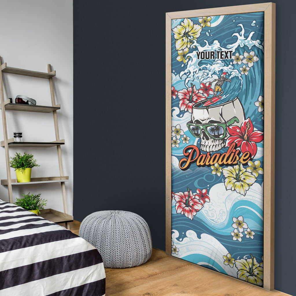 Hawaii Santa Skeleton Surfing Personalized Door Cover Mele Kalikimaka i Iulai! LT9 - Polynesian Pride