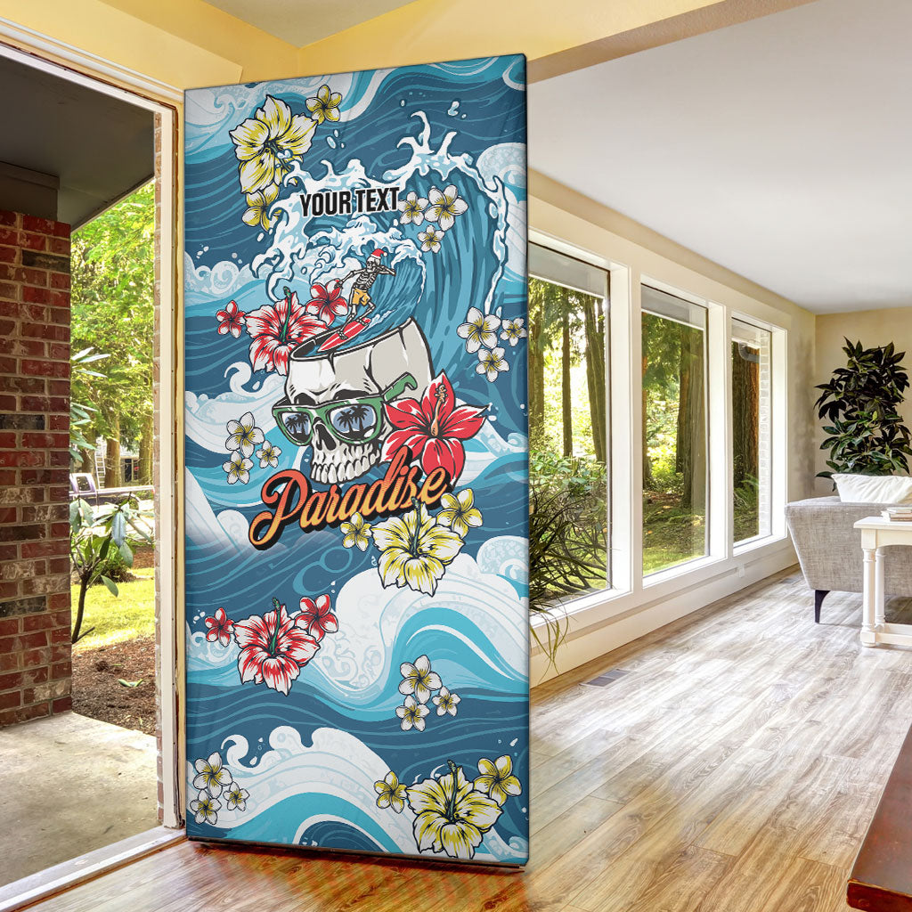 Hawaii Santa Skeleton Surfing Personalized Door Cover Mele Kalikimaka i Iulai! LT9 - Polynesian Pride