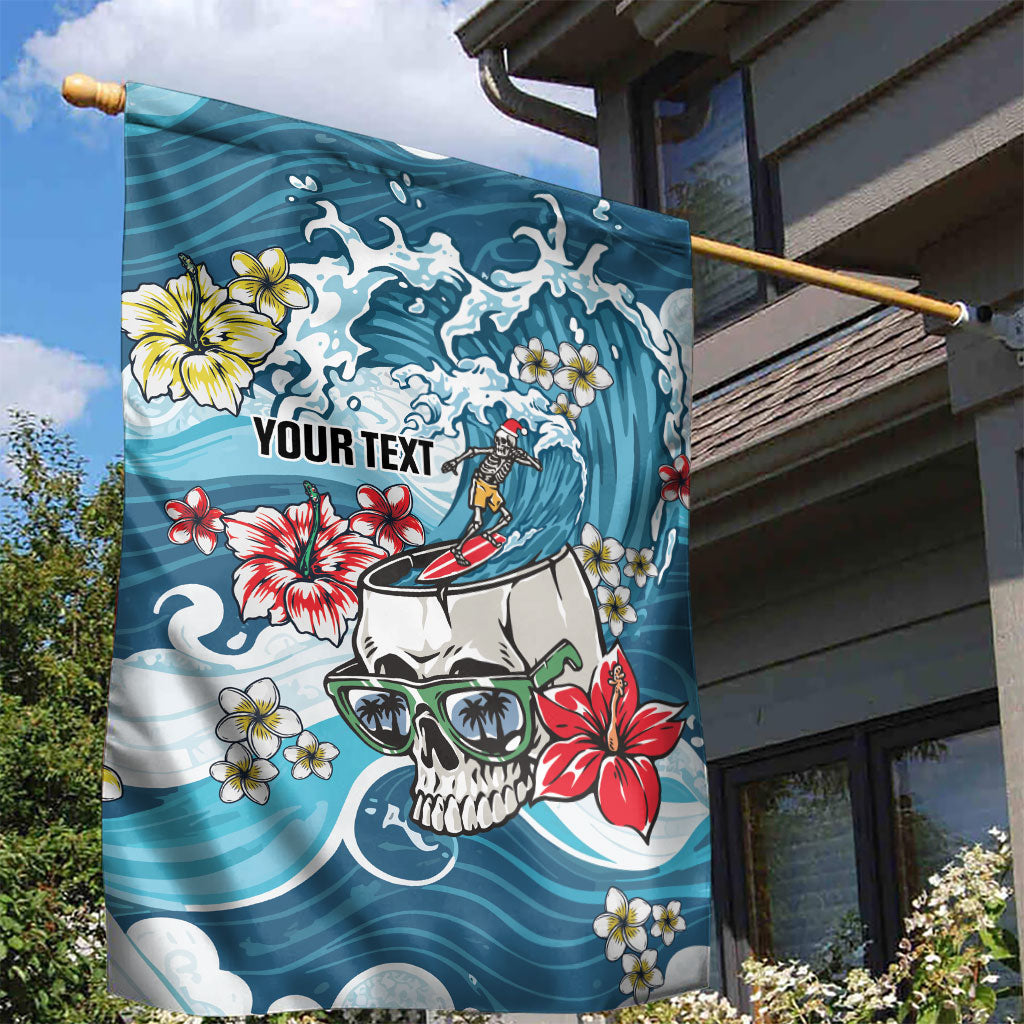 Hawaii Santa Skeleton Surfing Personalized Garden Flag Mele Kalikimaka i Iulai! LT9 - Polynesian Pride