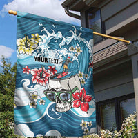 Hawaii Santa Skeleton Surfing Personalized Garden Flag Mele Kalikimaka i Iulai! LT9 - Polynesian Pride