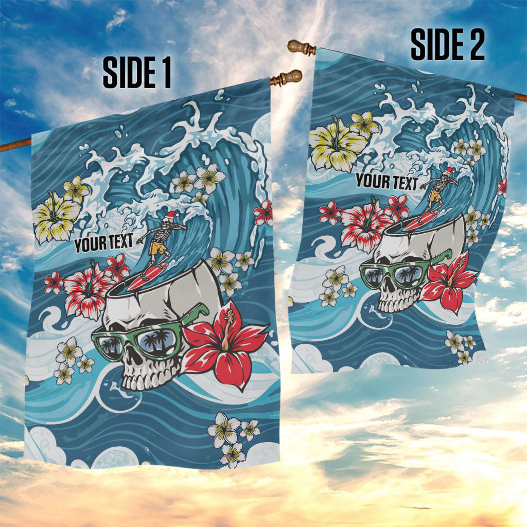 Hawaii Santa Skeleton Surfing Personalized Garden Flag Mele Kalikimaka i Iulai! LT9 - Polynesian Pride
