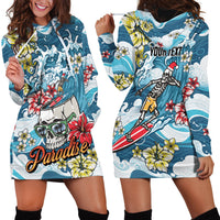 Hawaii Santa Skeleton Surfing Personalized Hoodie Dress Mele Kalikimaka i Iulai! LT9 - Polynesian Pride