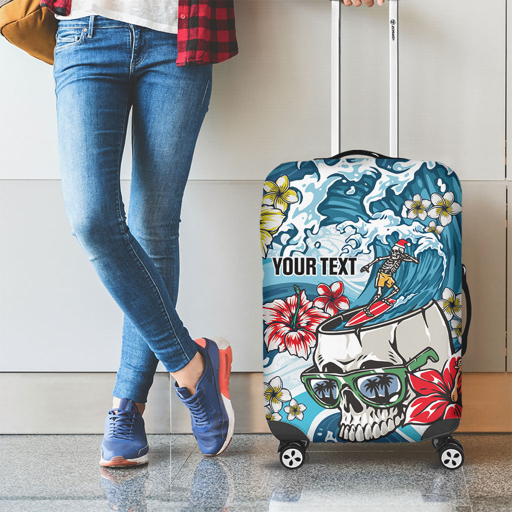 Hawaii Santa Skeleton Surfing Personalized Luggage Cover Mele Kalikimaka i Iulai! LT9 - Polynesian Pride