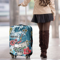 Hawaii Santa Skeleton Surfing Personalized Luggage Cover Mele Kalikimaka i Iulai! LT9 - Polynesian Pride