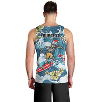 Hawaii Santa Skeleton Surfing Personalized Men Tank Top Mele Kalikimaka i Iulai! LT9 - Polynesian Pride