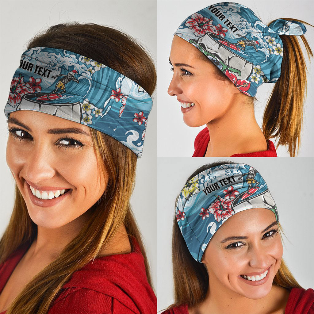 Hawaii Santa Skeleton Surfing Personalized Neck Gaiter Mele Kalikimaka i Iulai! LT9 - Polynesian Pride