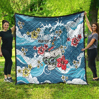 Hawaii Santa Skeleton Surfing Personalized Quilt Mele Kalikimaka i Iulai! LT9 - Polynesian Pride
