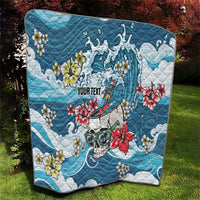 Hawaii Santa Skeleton Surfing Personalized Quilt Mele Kalikimaka i Iulai! LT9 - Polynesian Pride