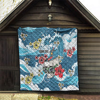 Hawaii Santa Skeleton Surfing Personalized Quilt Mele Kalikimaka i Iulai! LT9 - Polynesian Pride