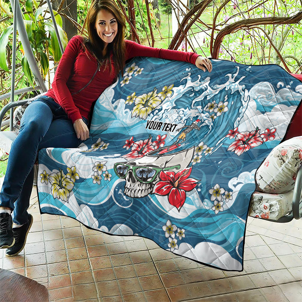 Hawaii Santa Skeleton Surfing Personalized Quilt Mele Kalikimaka i Iulai! LT9 - Polynesian Pride