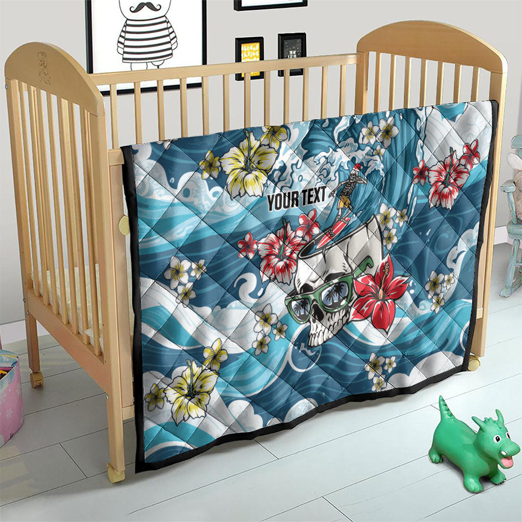 Hawaii Santa Skeleton Surfing Personalized Quilt Mele Kalikimaka i Iulai! LT9 - Polynesian Pride
