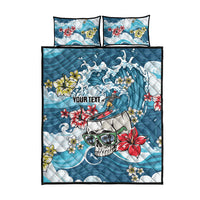Hawaii Santa Skeleton Surfing Personalized Quilt Bed Set Mele Kalikimaka i Iulai! LT9 - Polynesian Pride