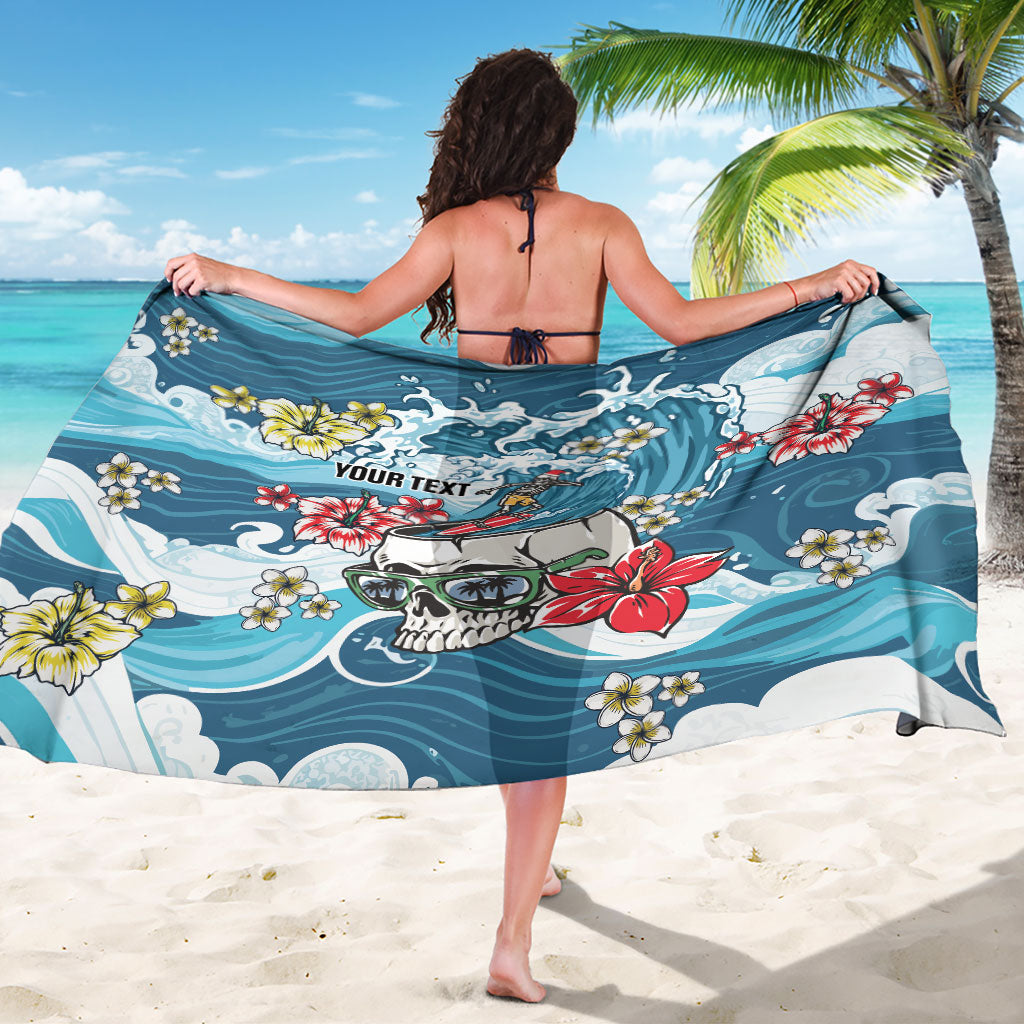 Hawaii Santa Skeleton Surfing Personalized Sarong Mele Kalikimaka i Iulai! LT9 - Polynesian Pride