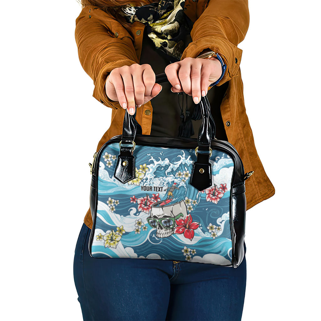 Hawaii Santa Skeleton Surfing Personalized Shoulder Handbag Mele Kalikimaka i Iulai! LT9 One Size Blue - Polynesian Pride